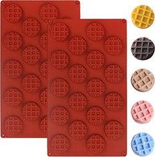 Silikon Waffel-Backform 2 Stück Mini-Waffelformen Antihaftbeschichtet Rot