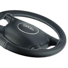 Lenkradhülle passend VW T4 Lenkradbezug Echtleder Lenkrad Bezug Naht weiß