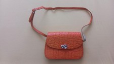 Brottasche 70er Jahre echt Leder Umhängetasche Schultertasche Orange DDR-ZEITEN 