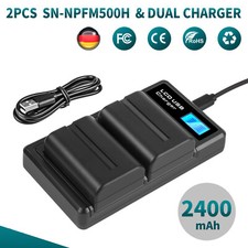 2x 2400mAh NP-FM500H Akku Für Sony Alpha SLT-A57 A58 A65 DSLR-A100 + Ladegerät