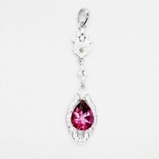 Mystik Pinktopas Cubic Zirkonia Anhänger 925 Silber 585 Weißgold vergoldet