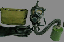  Gasmaske ABC Schutzmaske Gummischlauch Filter Hals-Nasen-Mundschutz Gr. 55-61  