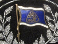 AG Weser 1930 , Mützenabzeichen komplett, silberne Stickerei