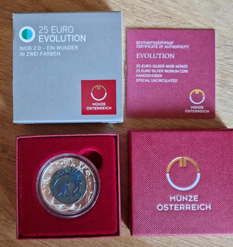Euro silber niob münze - silber,