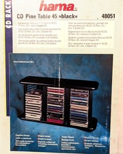 HAMA CD Pine Table 45 (Black) - Regal für 45 CDs, Aufbewahrung, Rack, Ständer
