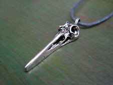 Vogelschädel Rabenkopf Rabe Steampunk Anhänger Metall 3,5 cm silberfarben schmal