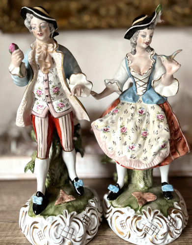 Rokoko porzellanfiguren paar - porzellanfiguren,