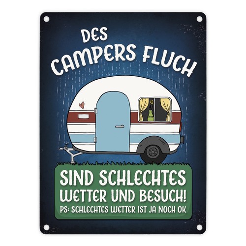 Des campers fluch metallschild - des,