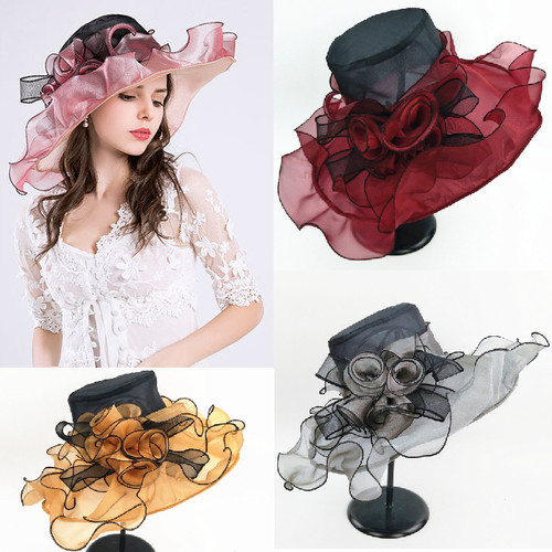 Eleganter damenhut organza hut - organza,