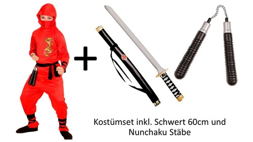 Kostüm red dragon - ninja,