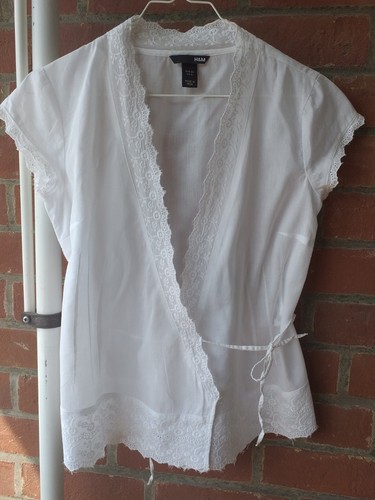 Bluse mit spitze weiß - bluse, h&m,