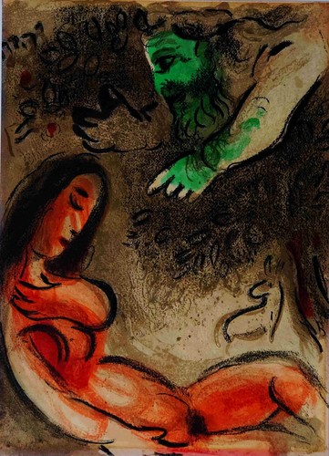 Chagall lithografie eva wird - chagall,