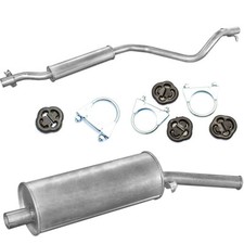 Auspuff Komplett Mittel/ End Schalldämpfer+ Anbausatz VW Golf I, VW Scirocco 1.6