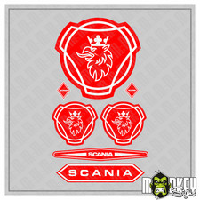 7x Scania Sticker Set Modellbau 1:14 1:16 LKW RC Truck Aufkleber Tamiya rot