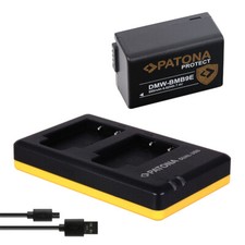 Dual-Ladegerät +  Akku für Panasonic DMW-BMB9-E z.B. Lumix DC-FZ82D, DC-FZ83