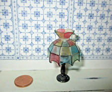 Tiffany  Lampe Hockerleuchte Tischlampe für Puppenstube Puppenhaus Vintage -