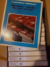 1 Leuchtturm Münzbox MB3KE Sehr Guter Zustand Münzkoffer Kassette silber Gold