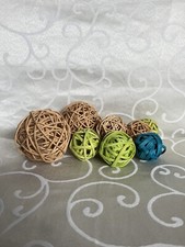 Rankenkugeln Deko Holz Kugeln 9 Natur Grün Blau groß und Klein