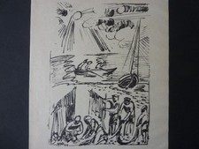 MAX PECHSTEIN - Original Lithographie v.1919 "Fischer an der Ostsee" !!