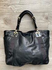 TOMMY HILFIGER Henkeltasche Shopper Tote echtes Leder schwarz