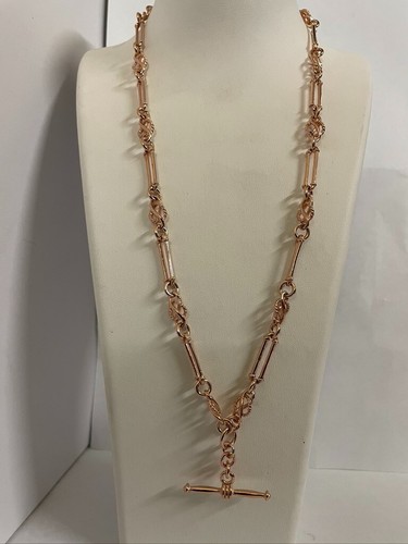 9ct solid rose gold - bar, links