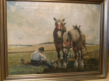 ÖLGEMÄLDE LANDWIRT MIT