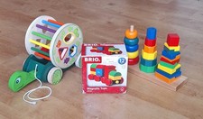 Holzspielzeug ab 1 Jahr Magnetischer Zug Nachziehspielzeug Formspiel TOP-Zustand