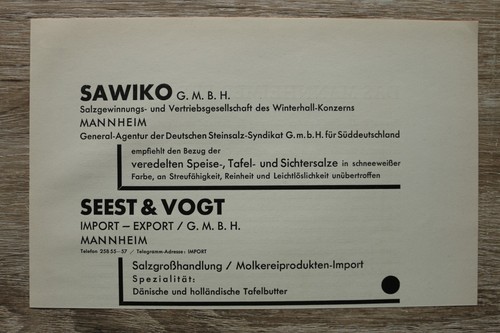 Werbung blatt 1928 mannheim - 1928,