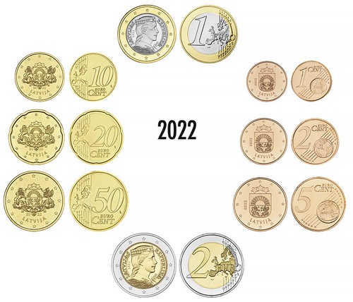 Lettland euro kursmünzensatz - lettland, euro-kursmÜnzensatz