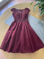 Kleid Cocktail Abschlussball Hochzeit Felanitx Bordeaux Gr XS NP 160€ top