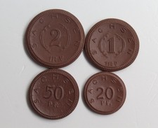 Set 4x Notgeld Porzellan