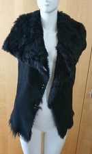 Muubaa Lammfelljacke Weste Shearling Kragen Leder 36 34 Xs S Schwarz Fell Leder 