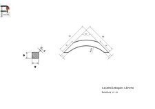 Lärche 9x9 Bauelement geschnitten Leimholzbogen Stütze Halter Rundbalken Arc