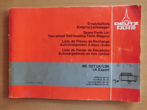 Deutz fahr ersatzteilliste - deutz,
