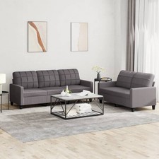 Sofagarnitur Kissen Sessel Sofa Couch Wohnzimmersofa 2-3-tlg. Kunstleder 5 Farbe