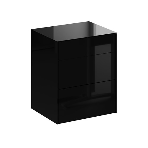 Kommode schwarz glänzend - schwarz,
