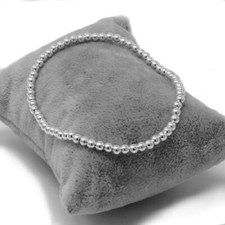 Silberarmband Perlenarmband Echt 925 Silber Perlen Kugelarmband Stretcharmband