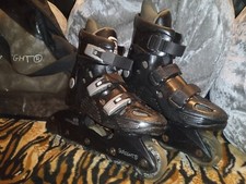 SCHÖNE KINDER SKAIGHT SCHWARZE INLINE-SCHLITTSCHUHE, UK 13/01, EXTREMGESCHWINDIGKEITSLAGER, GEBRAUCHT, SEHR GUTER ZUSTAND