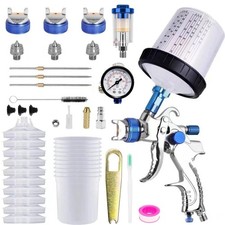 HVLP Lackierpistole Spritzpistole Kits, Profi Farbsprühsystem Spraypistole mit 3