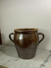 alter Steinguttopf mit Henkeln, Henkeltopf, Topf Steingut Mit Marke