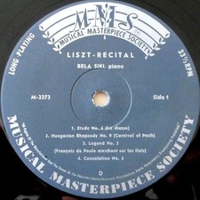 Liszt Klavierabend Muscial Masterpiece Society Vinyl LP