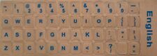 Englische Tastaturaufkleber durchsichtig Blau English (Nr. 3). Versand heute