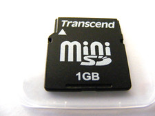 1GB Mini SD Card ( 1 GB MiniSD Karte ) TRANSCEND gebraucht