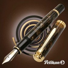 PELIKAN Füllfederhalter Souverän M1000 Renaissance braun 18K Feder EF / F / M...