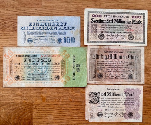 Reichsbanknoten von 1923 - , /