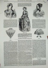 Old Antique Print 1859 Fashion