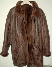 TOP Damen Luxus Elegante Lammfelljacke Lammfell Leder Jacke Mantel 46 / XL