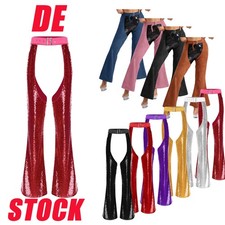 DE Damen Cowboy Chaps Hose Halloween Western Cowgirl Kostüm Karnevalskostüm Club