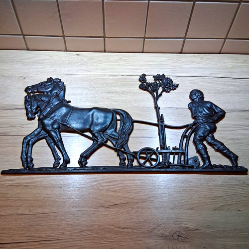 Gusseisen wandrelief pferd mit - gusseisen,