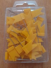 39 gelbe Landkartennadeln Fähnchen Pinwand